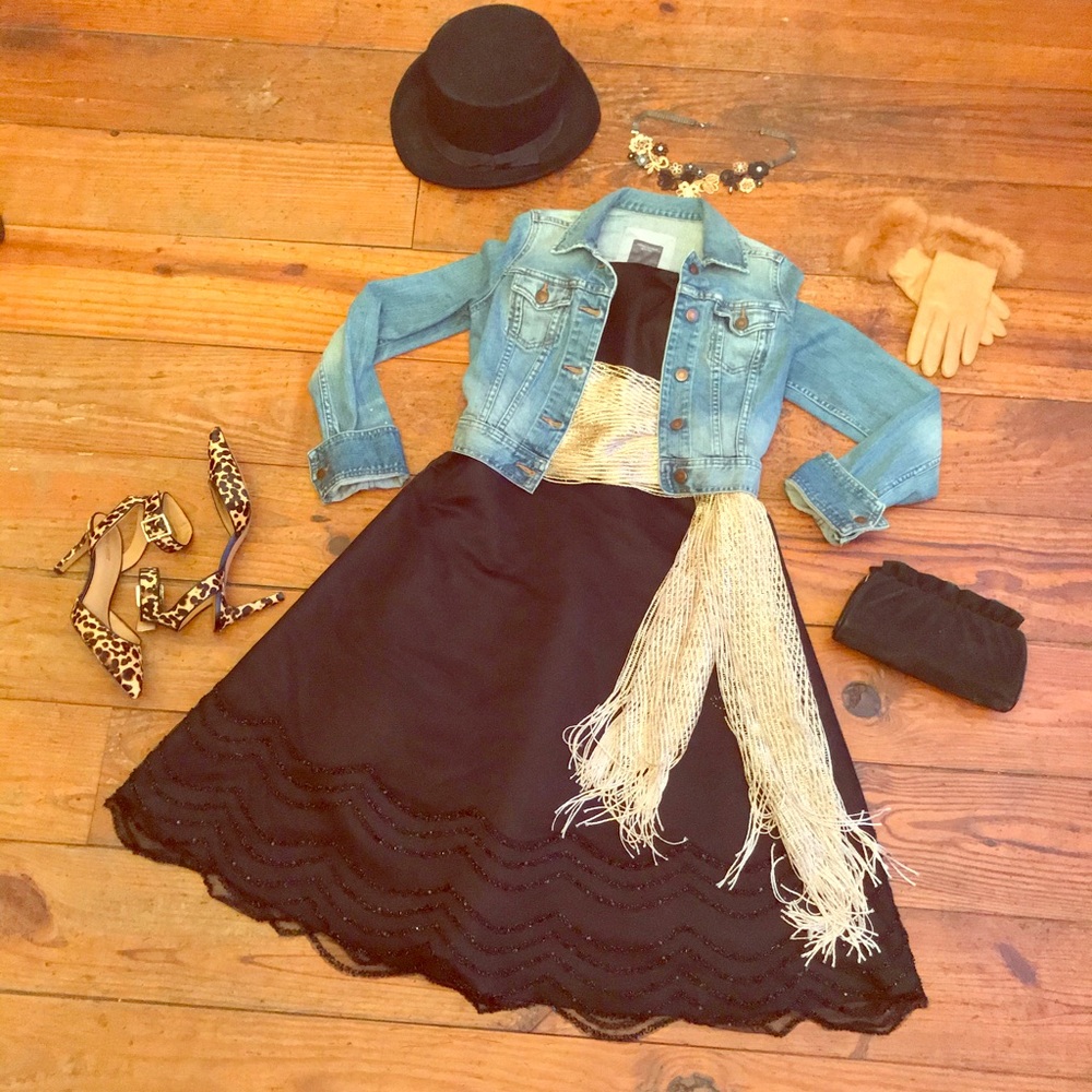 🥂 Bill Levkoff Beaded Strapless Evening Gown